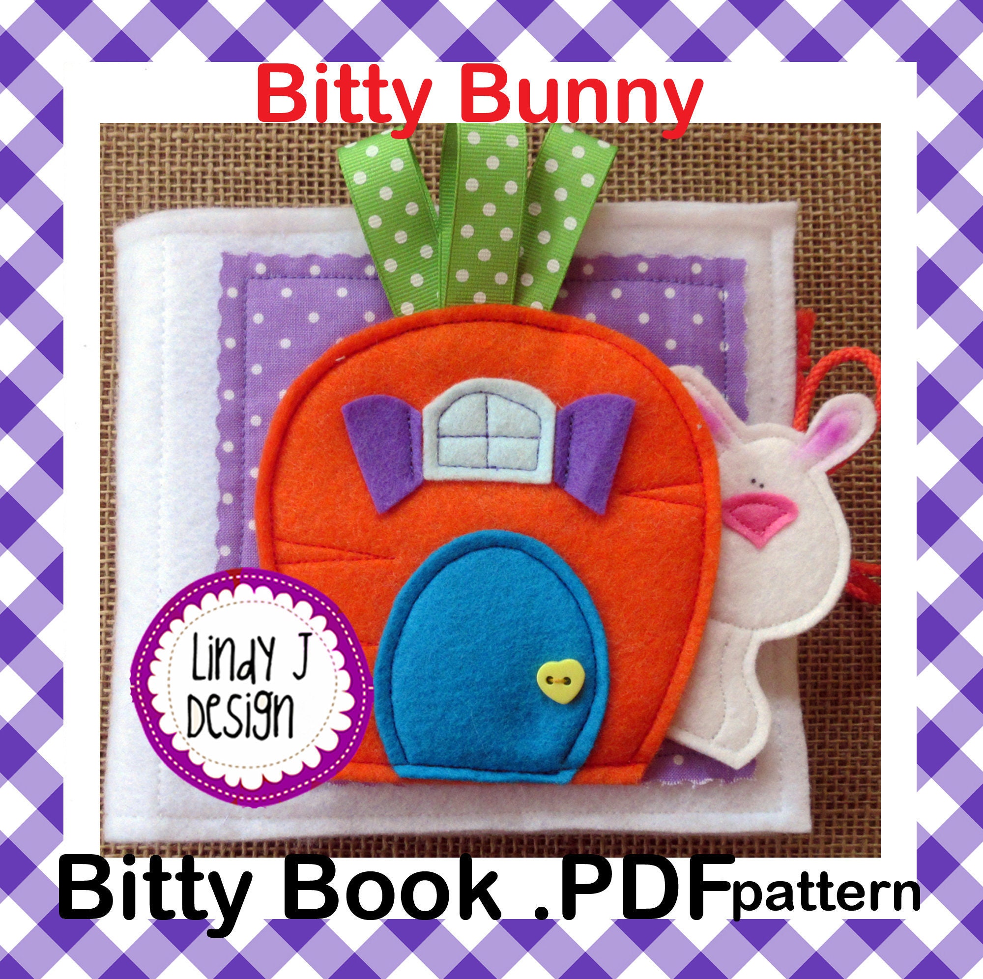 BUNNY Bitty Book QUIET Book PDF Pattern, libro di attività, libro di sviluppo, libro di attività, libro morbido, libro per bambini, libro di Pasqua