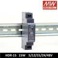 Mean Well HDR-15 15W 85-264VAC A DC 5V 12V 24V 48V Meanwell Alimentatore ultra sottile su guida DIN HDR-15-5 HDR-15-12 HDR-15-24