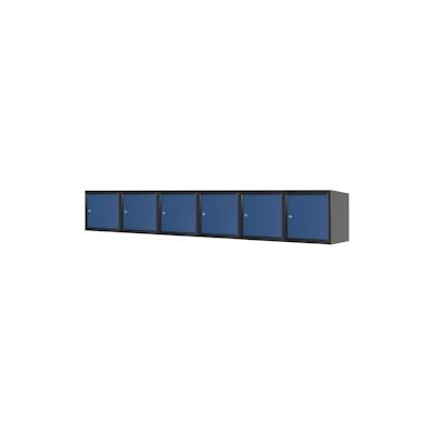 PROREGAL Mega Deal | 6x Schließfachwürfel Blocky mit Zylinderschloss + 2 Schlüssel | HxBxT 40x40x40cm | Anthrazit/Enzianblau | Tresor, Schließfach Image