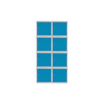 PROREGAL Mega Deal | 8x Schließfachwürfel Blocky mit Drehriegelschloss für Vorhängeschloss | HxBxT 40x40x40cm | Lichtgrau/Lichtblau | Tresor Image