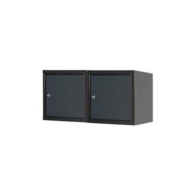 PROREGAL Mega Deal | 2x Schließfachwürfel Blocky mit Zylinderschloss + 2 Schlüssel | HxBxT 40x40x40cm | Anthrazit/Anthrazitgrau | Tresor, Schließfach Image