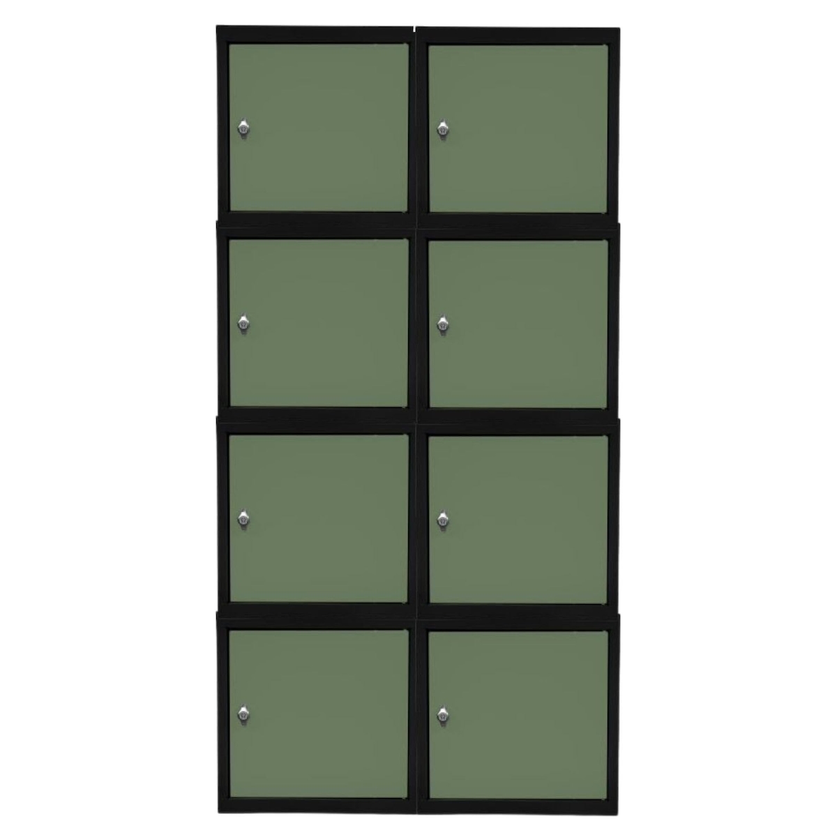 Proregal Mega Deal | 8x Schließfachwürfel Blocky mit Drehriegelschloss für Vorhängeschloss | HxBxT 40x40x40cm | Anthrazit/Resedagrün Image