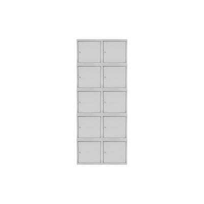 PROREGAL Mega Deal | 10x Schließfachwürfel Blocky mit Zylinderschloss + 2 Schlüssel | HxBxT 40x40x40cm | Lichtgrau | Tresor, Schließfach Image
