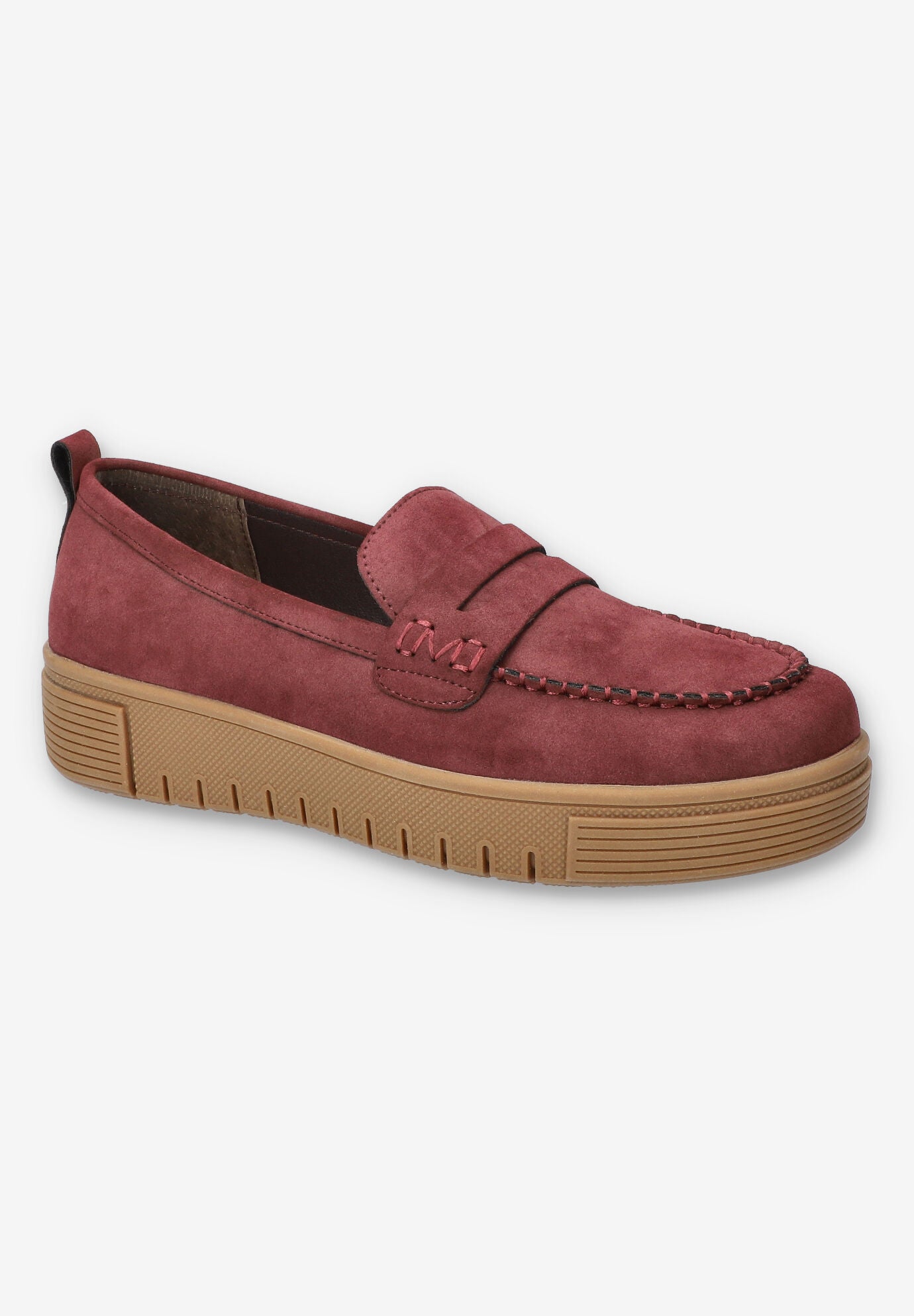 Wide Width Women's Bo Comfort Loafer by Bella Vita in Burgundy (Size 12 W)
