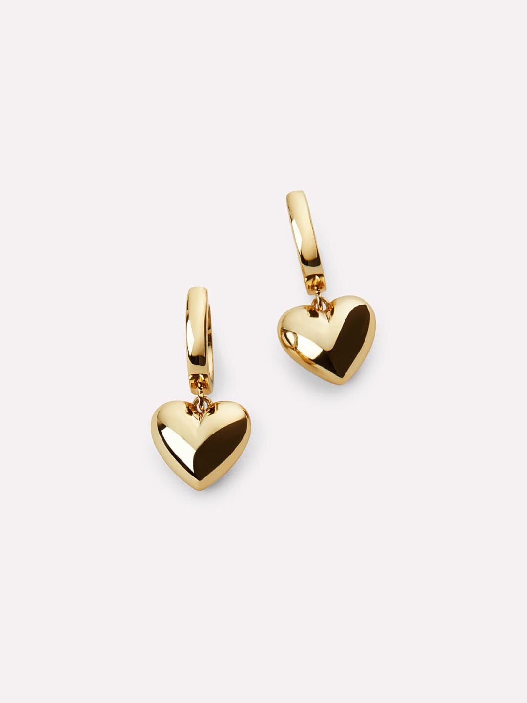 Women's Jessica Puffed Heart Hoops by Ana Luisa in Gold (Size OS)