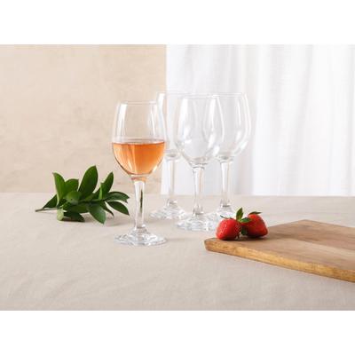 Set of 4, Bellinni White Wine Glasses by BrylaneHome in Clear