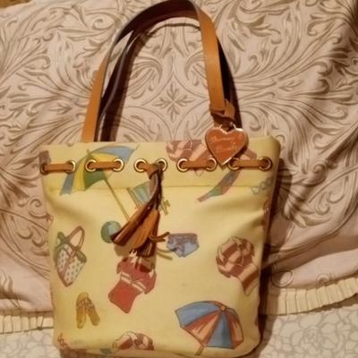 Dooney & Bourke Bags | Dooney & Bourke Yellow Beach Theme Tote | Color: Brown/Yellow | Size: Os