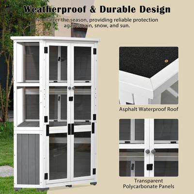[Assembly Video Product] TOPMAX 63'' Height Garden Wood Storage Cabinet Outdoor Tool Storage Shed