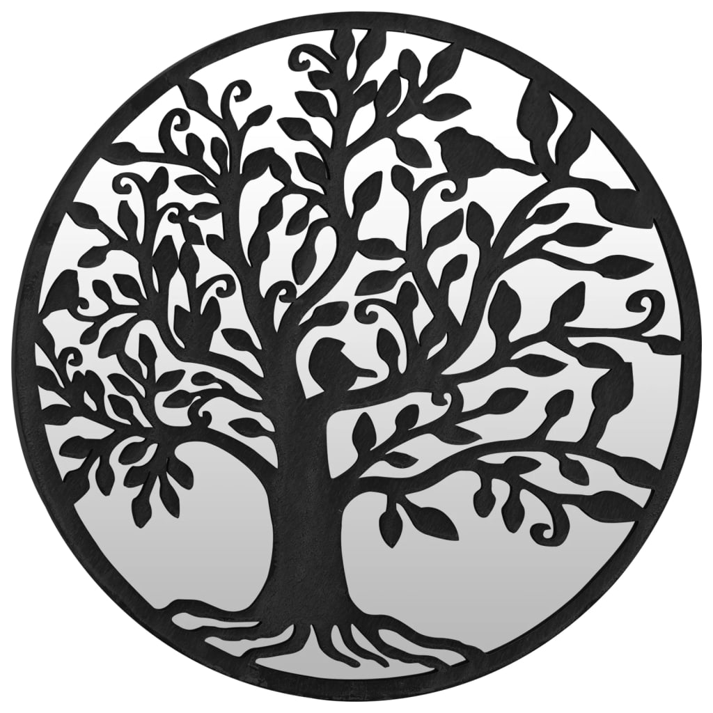 vidaXL Spiegel Schwarz 40x2,5 cm Eisen Rund für den Innenbereich Image