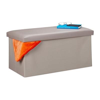 relaxdays Sitzbank aus Kunstleder grau grau, 76.5 cm Image