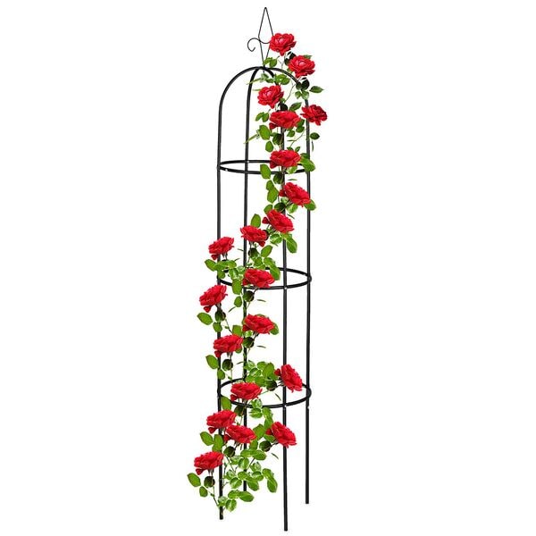 relaxdays Rankhilfe 200 cm schwarz schwarz