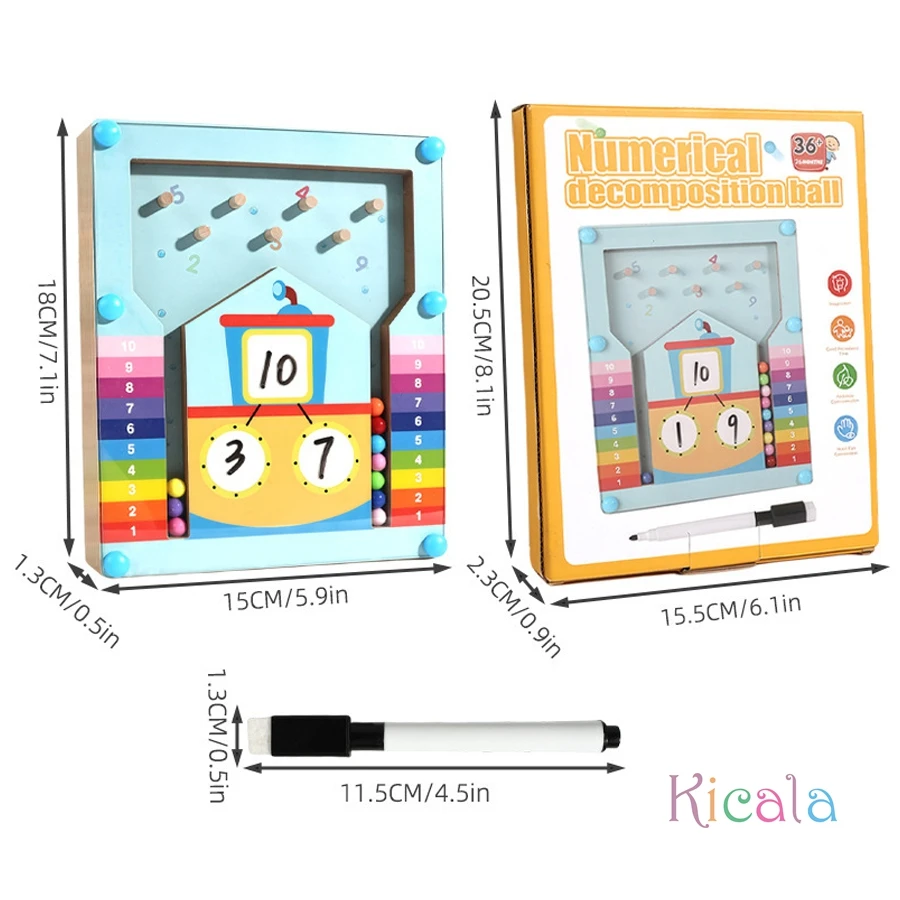 Kinder Montessori Mathematik Zählen Lernen Spielzeug Lehrmittel Anzahl Deko Addition Subtraktion Kindergarten Lernspiel Image