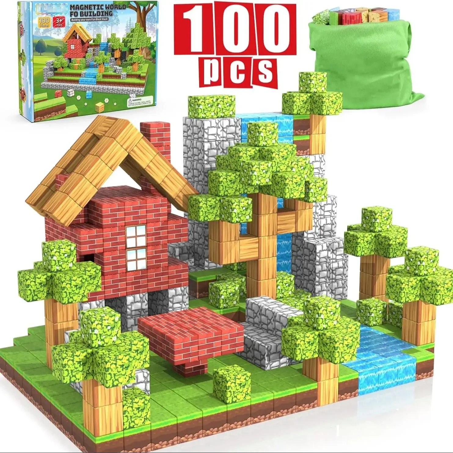 50-200PCS Blocchi Magnetici Giocattolo Costruire Miniera Magnete Mondo Set per Ragazzi Ragazze STEM Cubi Sensoriali Montessori per I Più Piccoli Regalo