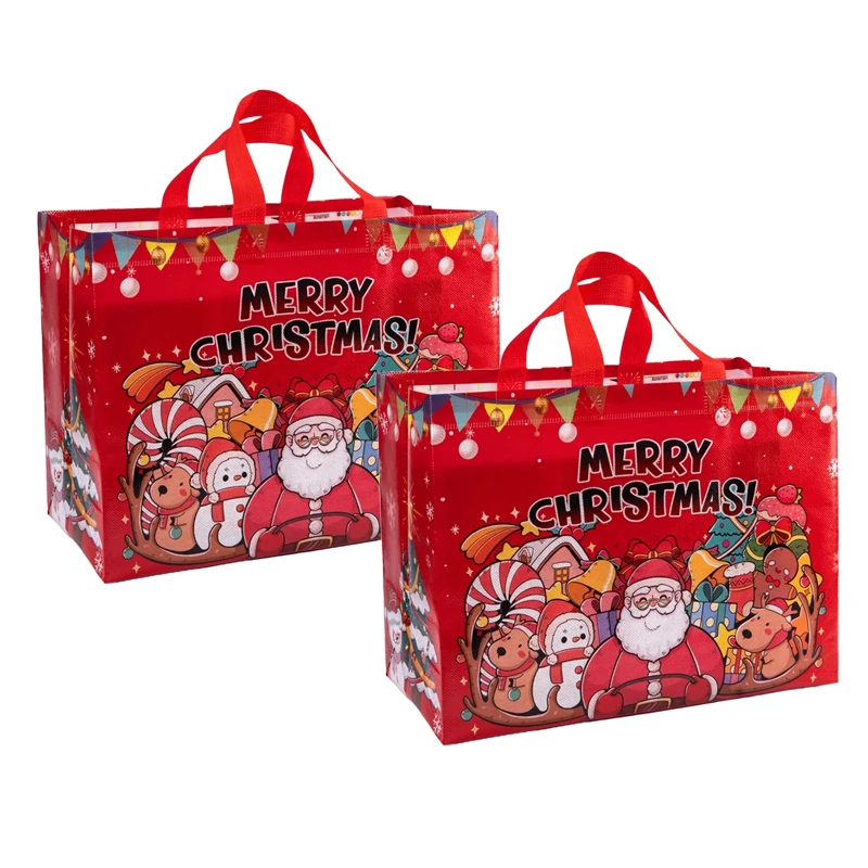 5PCS Weihnachten Vlies Tasche Santa Claus Elch Hirsch Verpackung Tasche Frohe Weihnachten Schneemann Geschenk Taschen Festival Party Dekoration TMZ Image