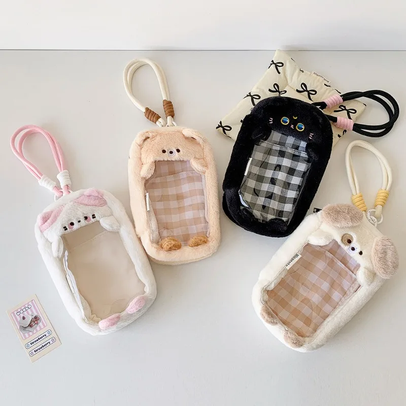 Weiche und flauschige Plüsch-Aufbewahrungstasche, Cartoon-staubdichte Hängetasche, geeignet für die Aufbewahrung von Puppen, Baumwoll-Puppen-Aufbewahrungstasche Image