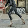Solide Mittlere Waden Patchwork Plattform Stiefel Chunky Ferse Sexy Modische Kühlen Winter Casual Große Größe Frau Schuhe Zapatillas Mujer