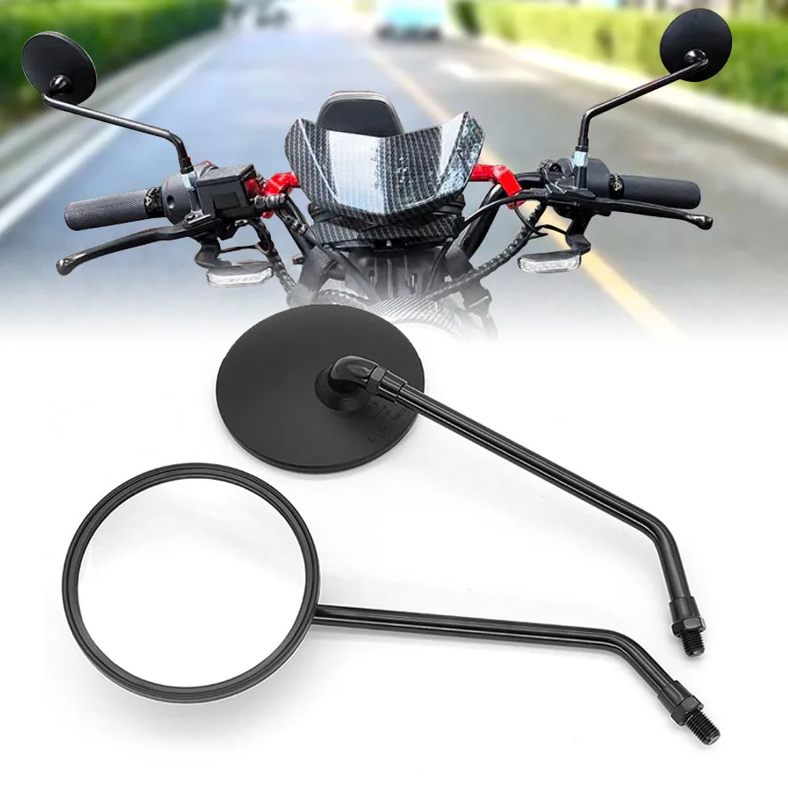 Universal Motorrad Motorrad Runde Rückspiegel Electrombile Rückseite Spiegel 10mm Gewinde Für Yamaha Image