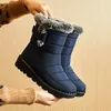 Stiefel Frau Schnee Neue Frau Schuhe Zipper Schuhe Frauen Solide Mid frauen Hohe Stiefel Wasserdichte Flache Botas Mujer Winter Damen stiefel