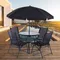 Ensemble de jardin balcon-ensemble de meubles de jardin pour 4 personnes-ensemble table de jardin et 4 chaises-parasol inclus résistant aux intempéries