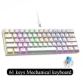 Tastiera meccanica cablata a 61 tasti con retroilluminazione per giochi Tastiere bianche clavier al 60% mini klawiatura tastiera meccanica