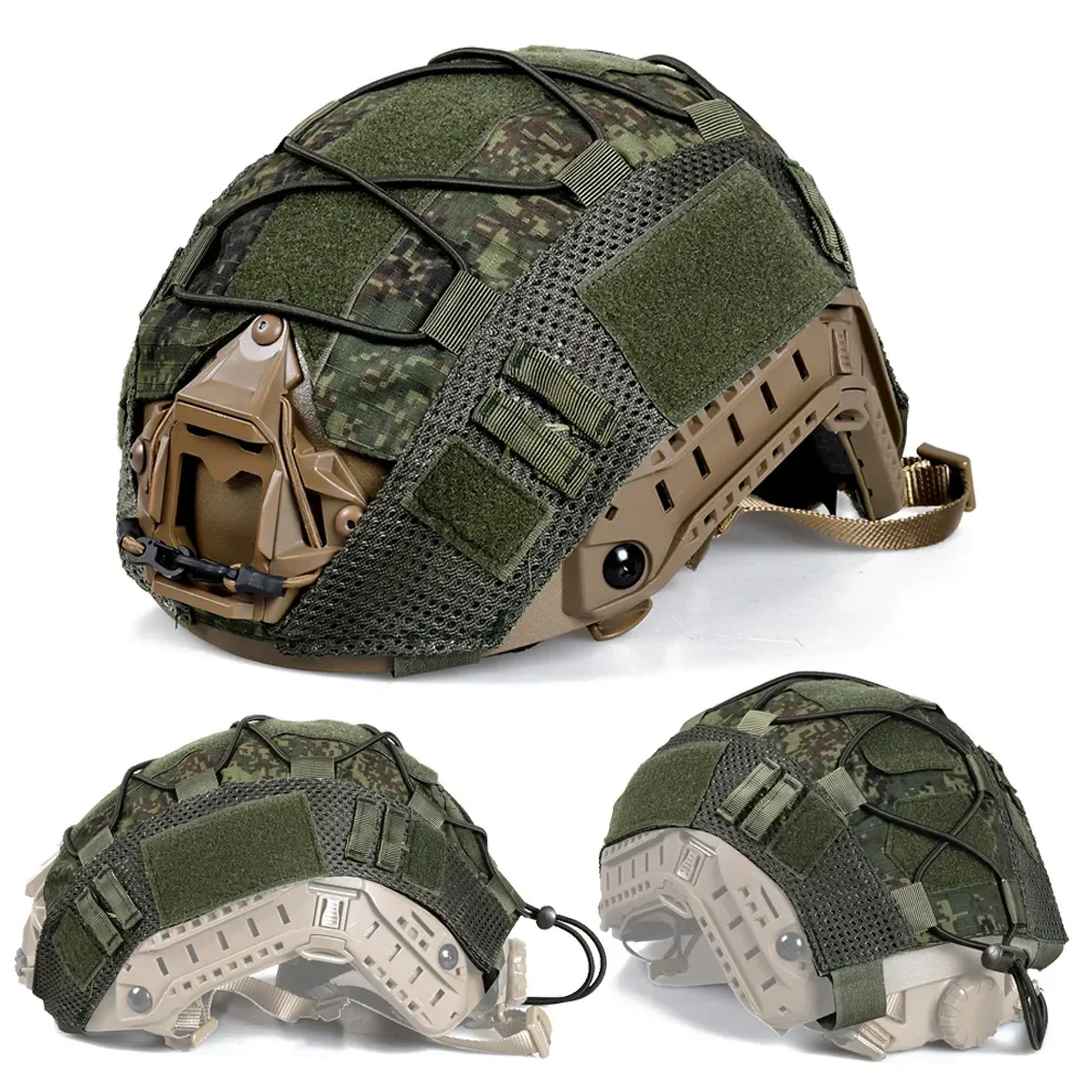 ​ Taktische Helmabdeckung für Fast MH PJ BJ OPS-Core Helm Airsoft Paintball Hoch geschnittene Helmabdeckung Camo mit elastischer Kordel Image