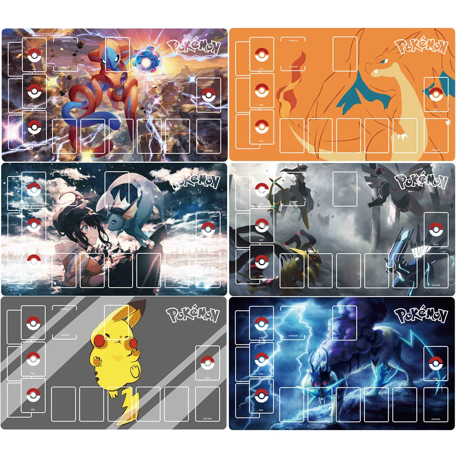 600X350X2Mm PTCG Gyarados Charizard Brettspiel Karte Matte YGO PTCG Anime Lucario Schlacht Tisch Pad Anime karten Geschenk Spielzeug Image