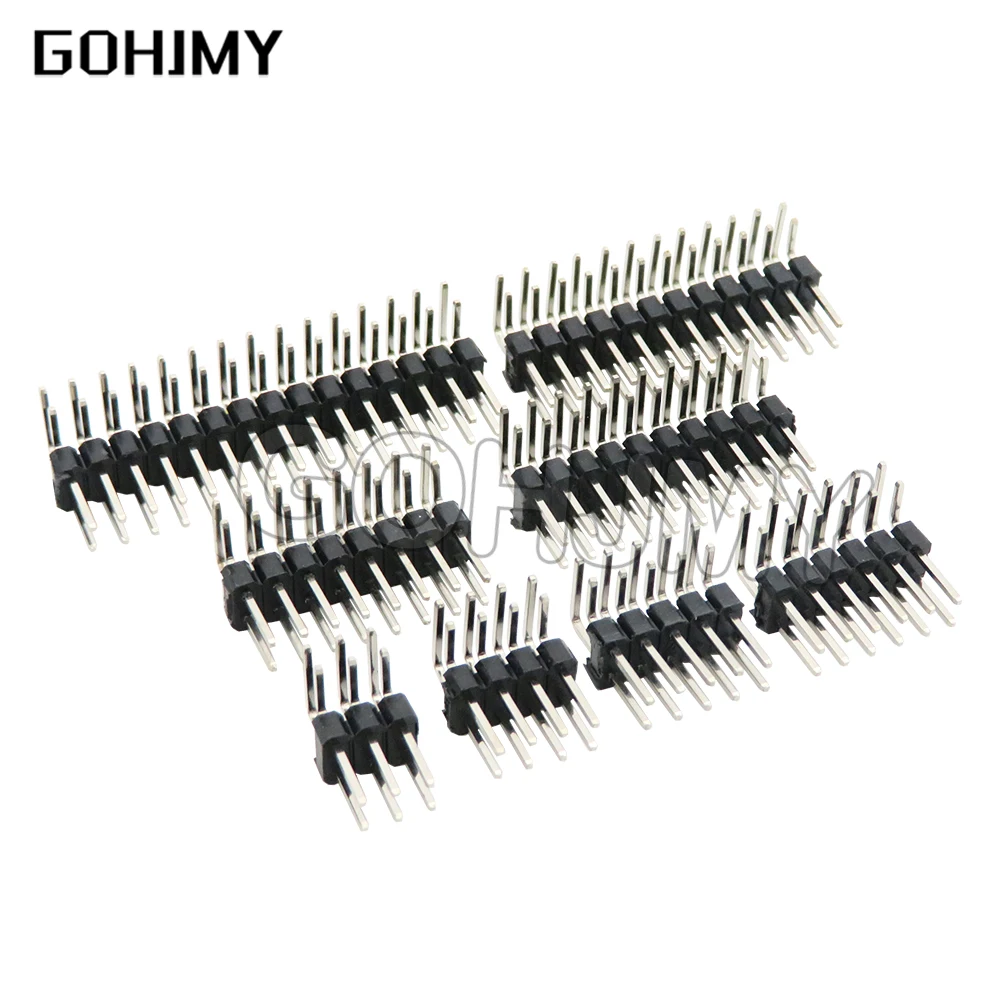 10PCS 2,54mm Zweireihig rechtwinklig Männlich Abtrünnigen PCB Board Pin Header Stecker Pinheader 2*3/4/10/12/15/40Pin Für Arduino Image