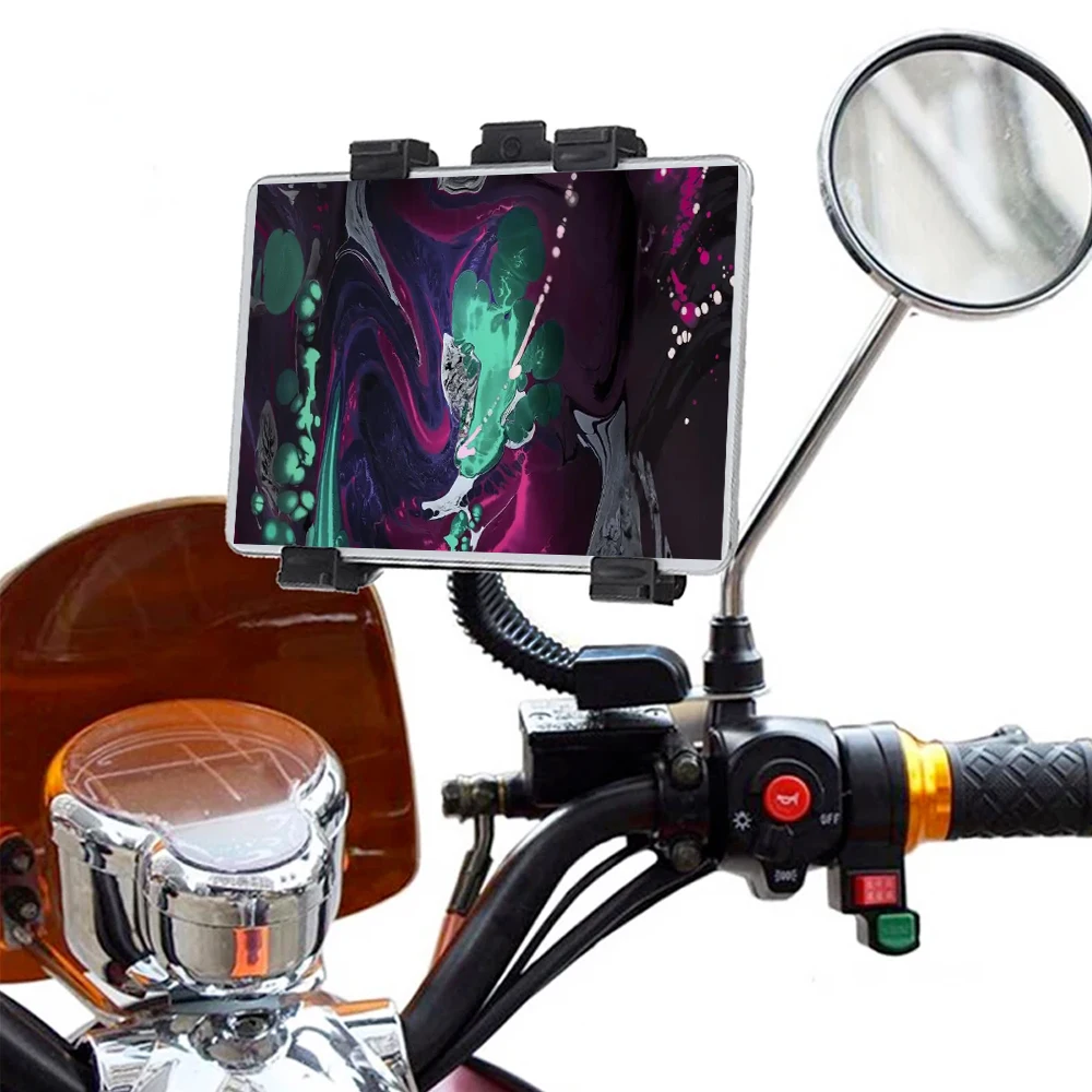 Universal 2in1 Motorrad Rückspiegel Tablet Ständer Einstellbare Winkel Halterung Halter für Ipad Pro Air Mini 7-11 "Tab PC Halterung Image