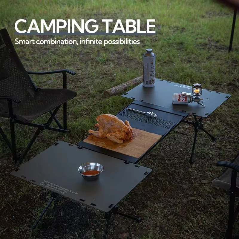 CK-3650 IGT Tragbares Campingstuhl- und Tischset für den Außenbereich, klappbarer Grill-Grilltisch, faltbarer Camping-Rack-Couchtisch für den Außenbereich Image