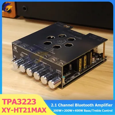 XY-HT21MAX 2.1 Kanal Bluetooth Verstärkerplatine DC 12-42 V TPA3223 Chip 200 W * 2 + 400 W Bass/Treble Control Hi-Fi Audio Modul