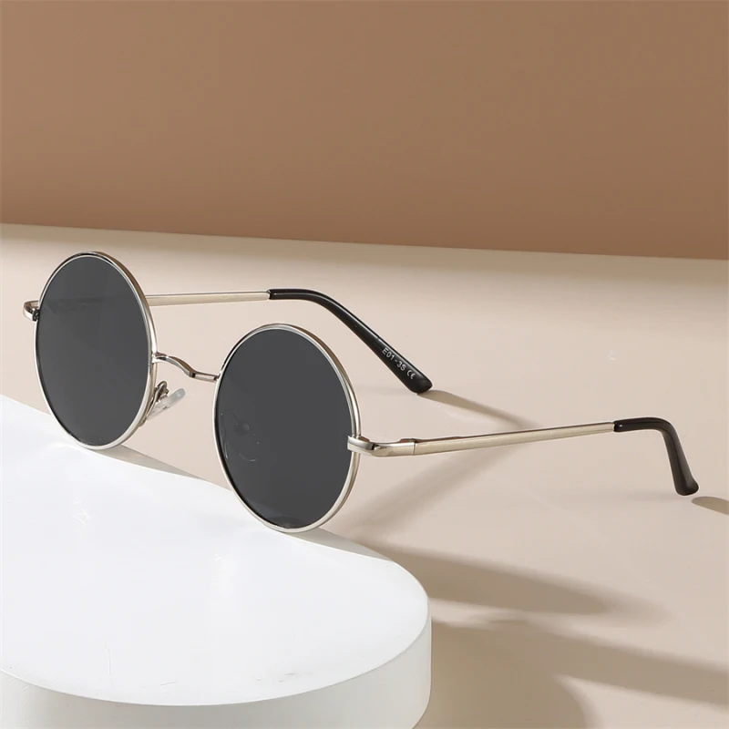 Mode Retro Runde Hippie Sonnenbrille für Frauen Männer Trendy Punk Disco Party Gläser Kreis Metall UV Schutz Sonnenbrille Image