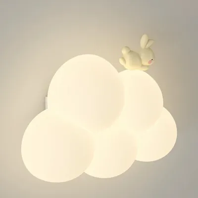 Cream Style Cartoon Creative Bedroom Bedside Cloud Wall Light for Bedroom Bedside Children's Room Living Room Entrance Aisle