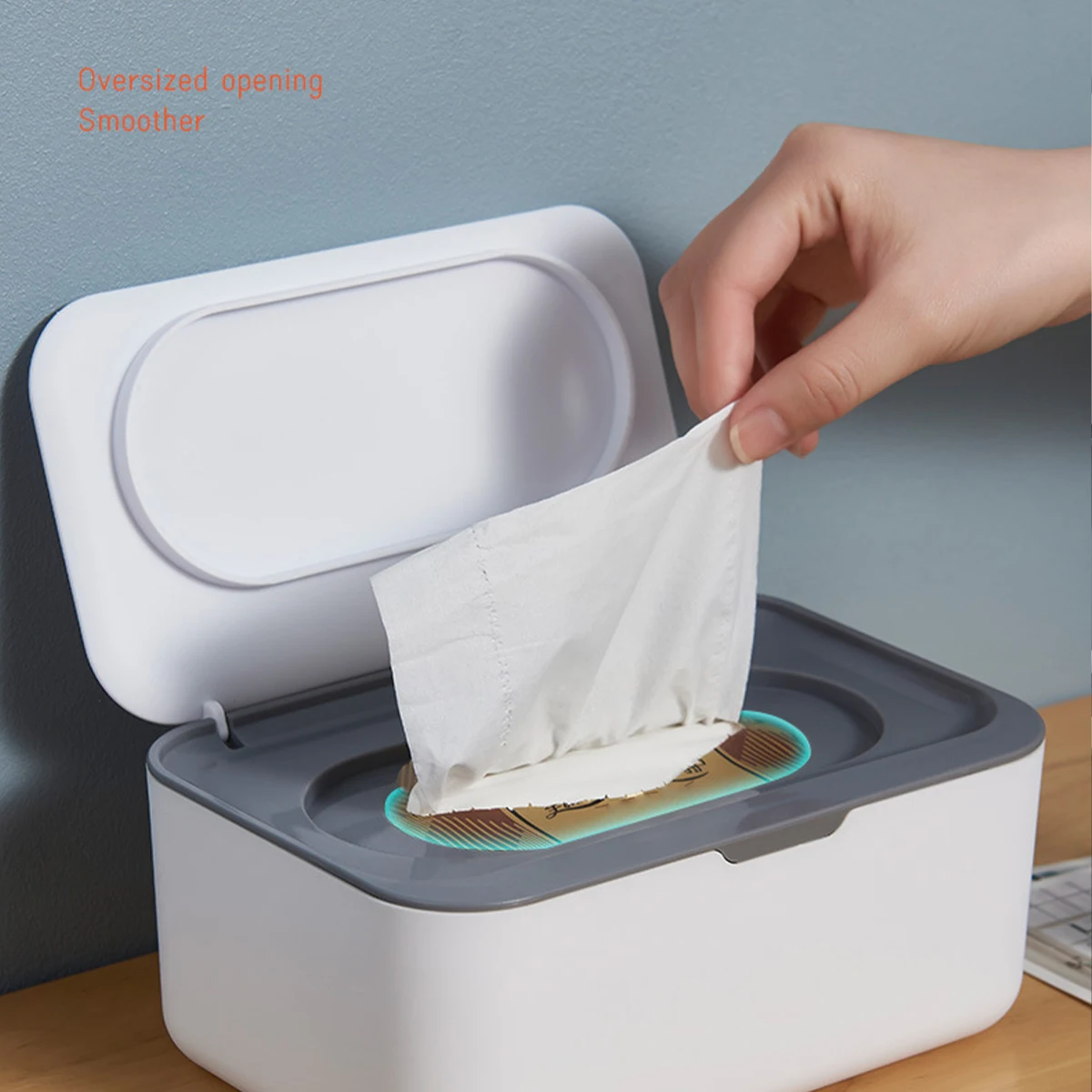 Wipes Dispenser, Dustproof Wet Tissue Box Baby Wipe Holder Large Capacity Wipes/Tissue Case with Moisture Seal Secure Lid