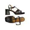 Chie Mihara Damen Sandale, Gr. 39.5, schwarz, Leder