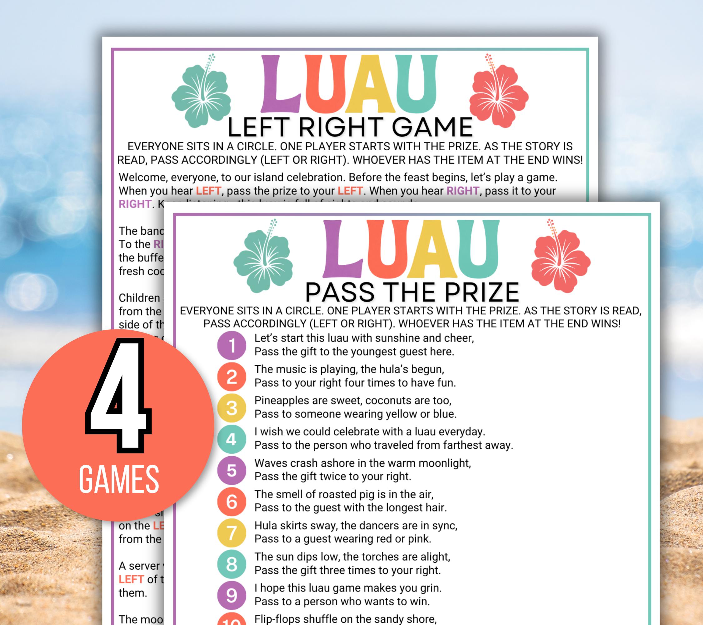 Giochi Luau Passa il Premio, Giochi Luau Sinistra Destra, Giochi Luau per Feste, Giochi Luau Passa il Regalo, Giochi Luau Passa il Premio, Giochi Luau
