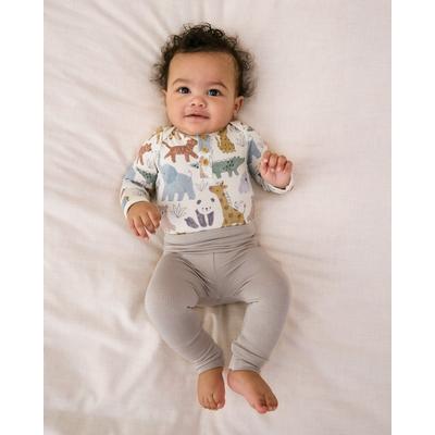 Dove Gray Fold-Over Legging - 0-3 months
