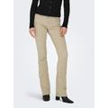 Cordhose ONLY "ONLMARY – Flared Cordhose mit Stretchkomfort", Damen, Gr. 34, Länge 32, beige (oatmeal), Cord, Obermaterial: 98% Baumwolle, 2% Elasthan, unifarben, modisch, slim fit normal, Hosen, slim fit, modisch, Cord, Baumwollmischung