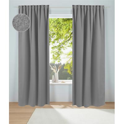 Gardine MY HOME "Alcide" Gr. 2, grau, B:135cm H:175cm, Polyester, Gardinen Image