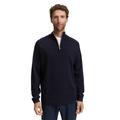 Troyer TOM TAILOR, Herren, Gr. XL, knitted navy melange, Strick, Obermaterial: 100% Baumwolle, meliert, casual, regular fit taillenbedeckt, ohne Ausschnitt, Langarm Rippbündchen, Pullover, mit Logo Stickerei