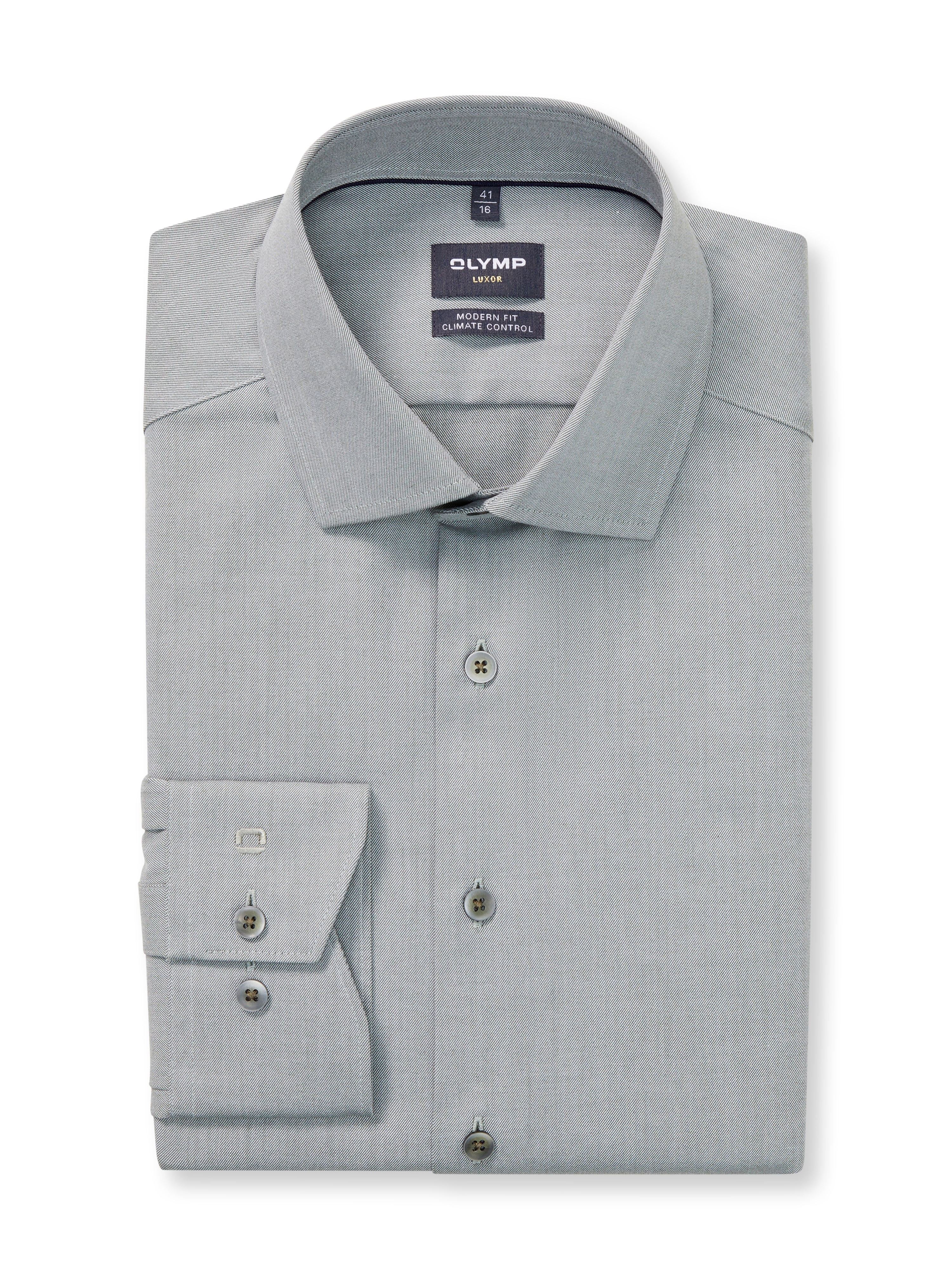 Businesshemd OLYMP "Luxor 24/Seven modern fit", Herren, Gr. 46, N-Gr, grün (lindgrün), Web, Obermaterial: 64% Baumwolle, 27% Polyester, 9% Elasthan, Hemden, Comfort Stretch