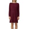 Strickkleid S.OLIVER, Damen, Gr. 44, N-Gr, schwarz merlot, Feinstrick, Obermaterial: 72% Viskose, 28% Polyester, unifarben, casual, gerade kniefrei, U-Boot-Ausschnitt, Langarm, Kleider, mit U-Boot-Ausschnitt