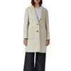 Langmantel S.OLIVER BLACK LABEL, Damen, Gr. 42, beige, Strick, Obermaterial: 90% Polyester, 10% Viskose, unifarben, casual, knielang, tiefer V-Ausschnitt, Langarm, Mäntel, Strick, mit Reverskragen