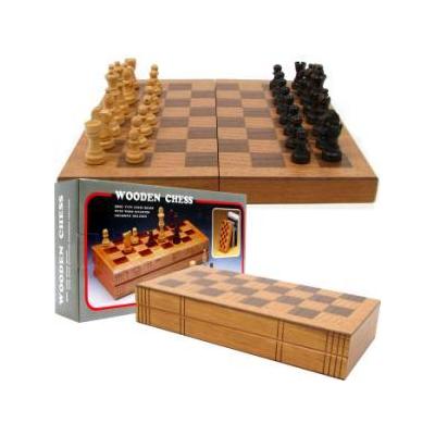 Trademark Global Chess Board Wooden Book Style with Staunton Chessmen 12-110402