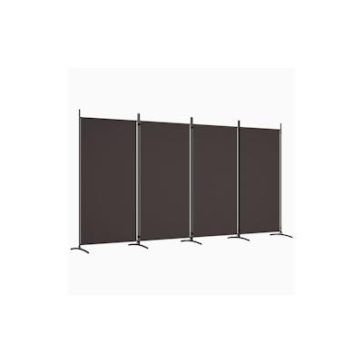 vidaXL 4-tlg. Paravent Braun 346x180 cm Stoff Image