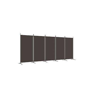 vidaXL 5-tlg. Paravent Braun 433x180 cm Stoff Image