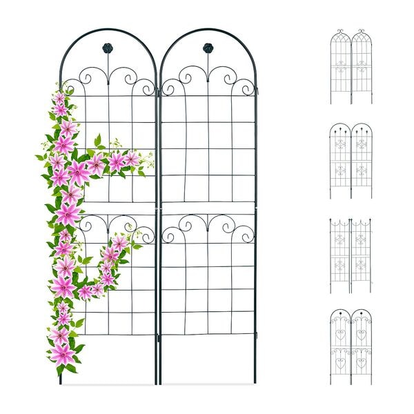 relaxdays 2er-Set Rankgitter 180 cm dunkelgrün grün