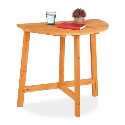 relaxdays Halbrunder Klapptisch aus Holz 74 x 80 x 50 cm NANaturrazitur