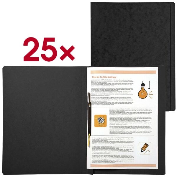 EXACOMPTA Schnellhefter A4 Karton 250 Blatt 25 Stück schwarz, 27.2x31.8 cm