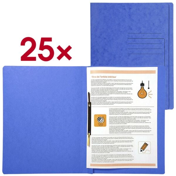 EXACOMPTA Schnellhefter A4 Karton 250 Blatt 25 Stück blau, 27.2x31.8 cm