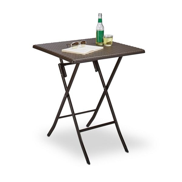 relaxdays Gartentisch klappbar BASTIAN quadratisch 61,5 x 61,5 cm braun